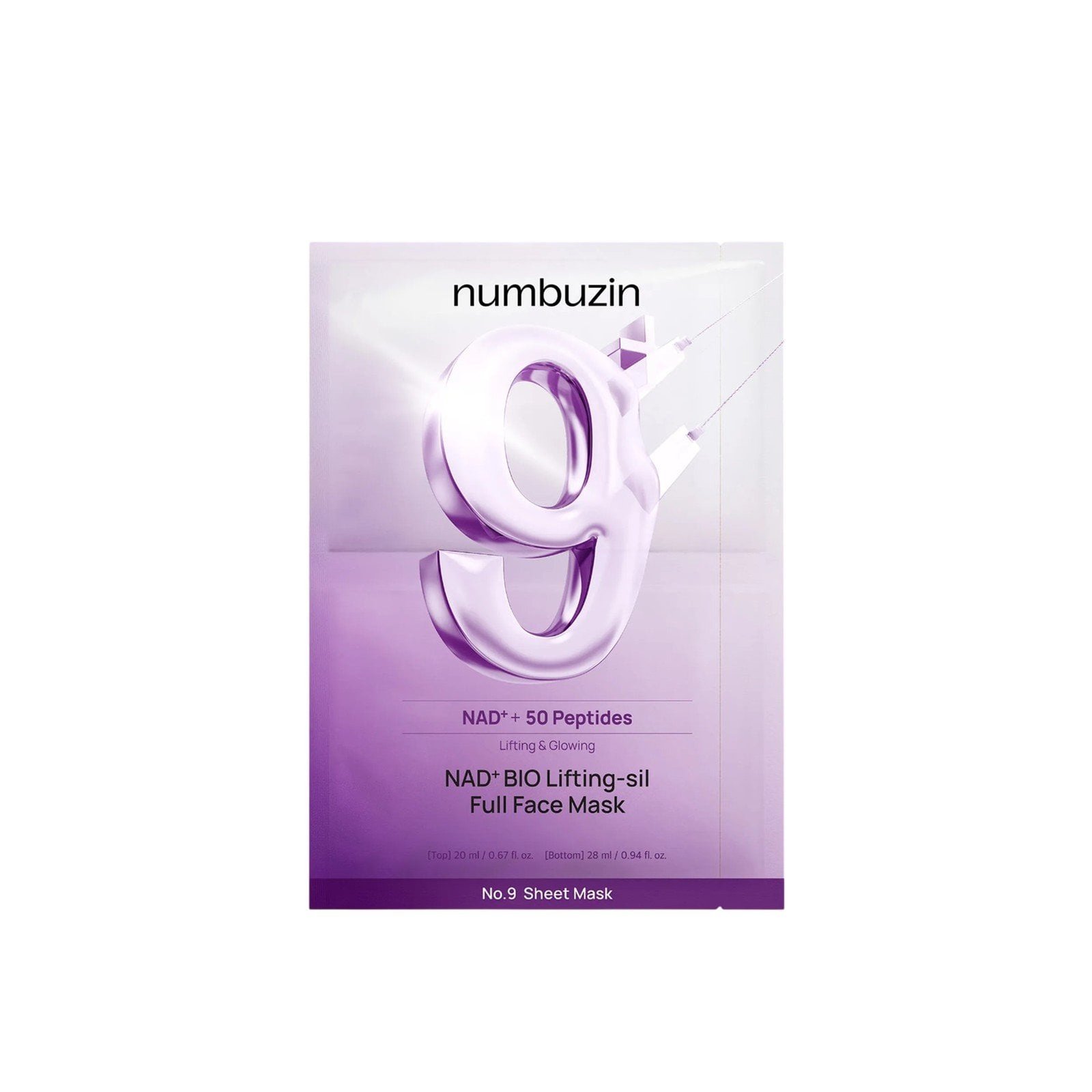 Numbuzin No.9 + NAD + BIO Lifting Sil Full Face Sheet Mask (Single )