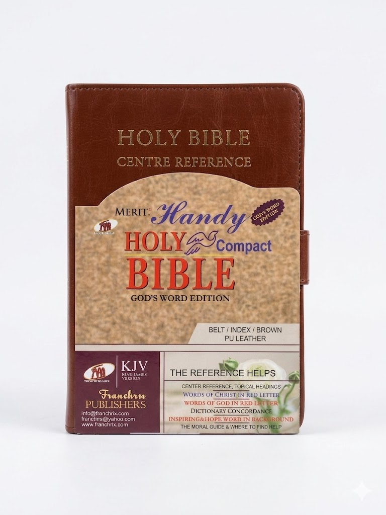 Merit Handy Compact Holy Bible, God's Word Edition (KJV) Belt / Index / Brown / Leather